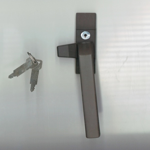 ビル用カムラッチハンドル(キー付)(R)　色 : ブラック　ATL-1155-R-KG