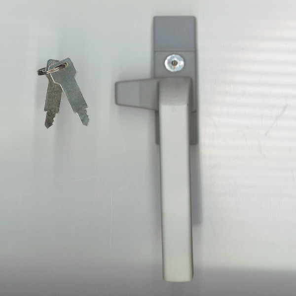 ビル用カムラッチハンドル(キー付)(R)　色 : グレー　ATL-1155-R-SV