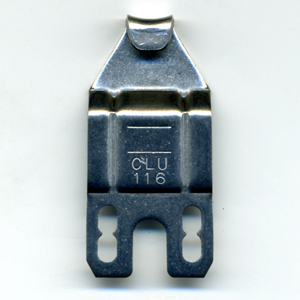 ビル用クレセント受け　色 : シルバー　刻印 : CLU116　ビスピッチ:20mm　CLU116
